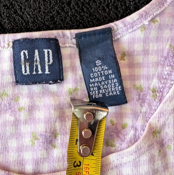 Vintage Gap 100% Cotton Girls Dress Purple Checkered Gingham Floral Whimsical - Picture 6 of 8